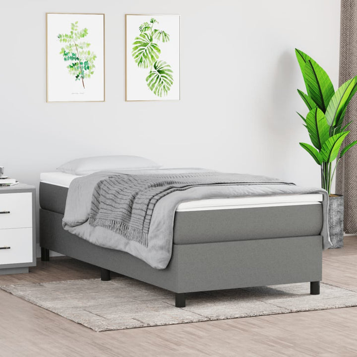 kontinentalseng med madras 80x200 cm stof mørkegrå