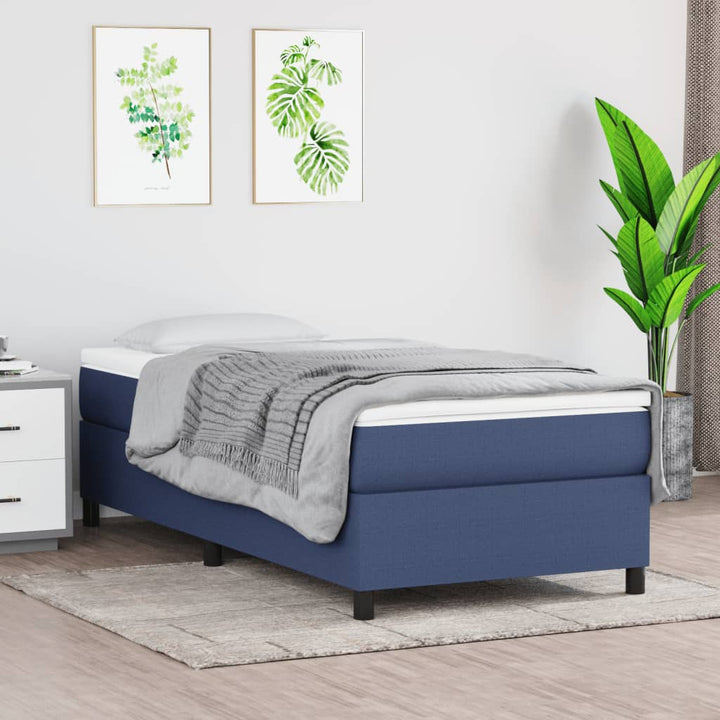 kontinentalseng med madras 80x200 cm stof blå