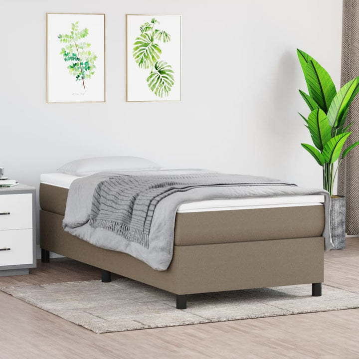 kontinentalseng med madras 90x190 cm stof gråbrun