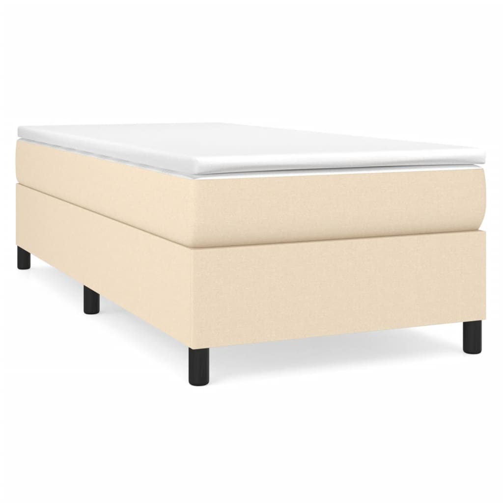 kontinentalseng med madras 90x190 cm stof cremefarvet