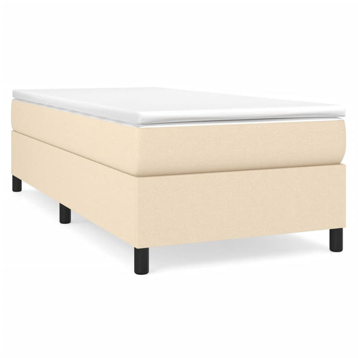 kontinentalseng med madras 90x190 cm stof cremefarvet