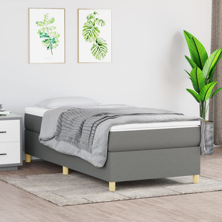 kontinentalseng med madras 80x200 cm stof mørkegrå