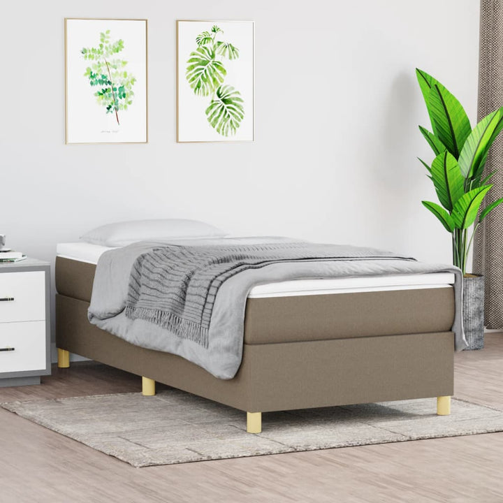 kontinentalseng med madras 80x200 cm stof gråbrun