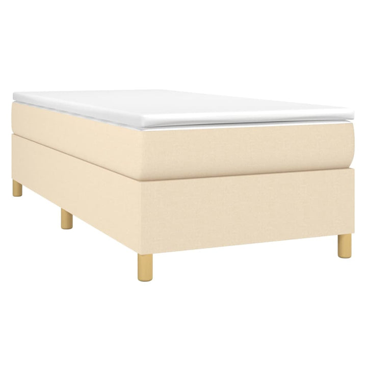 kontinentalseng med madras 90x190 cm stof cremefarvet
