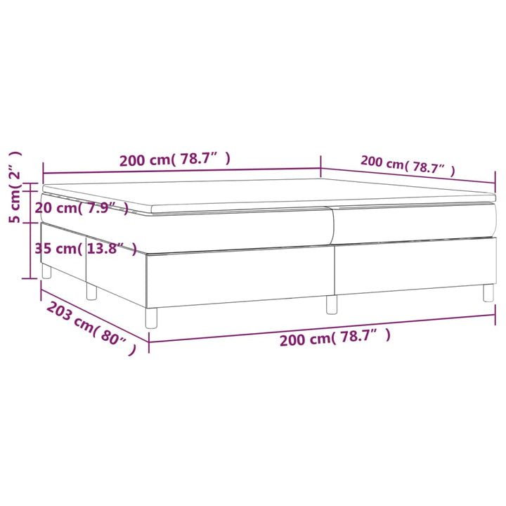 kontinentalseng med madras 200x200 cm stof sort
