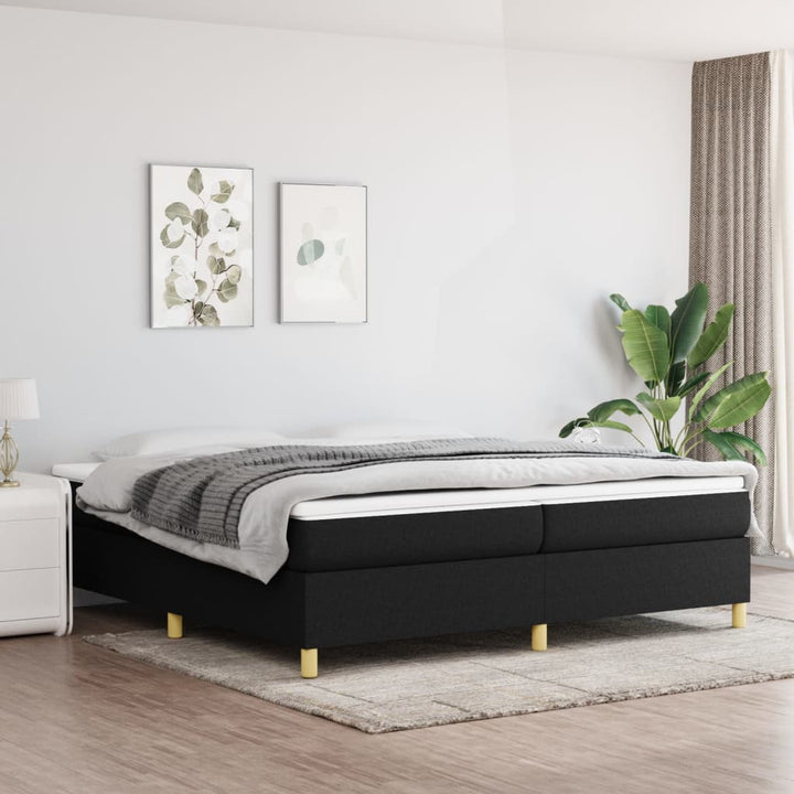 kontinentalseng med madras 200x200 cm stof sort