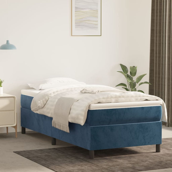 kontinentalseng med madras 80x200 cm fløjl mørkeblå