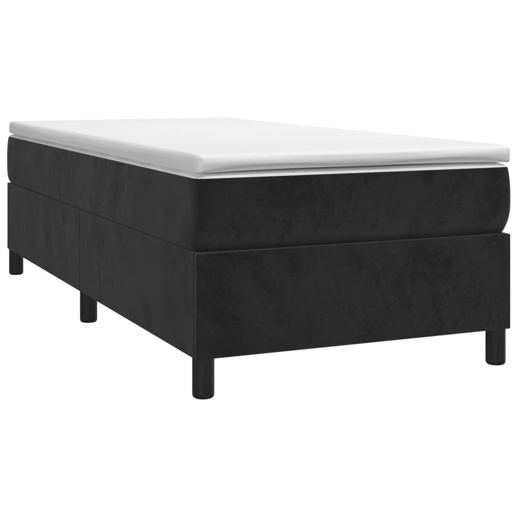 kontinentalseng med madras 90x190 cm fløjl sort