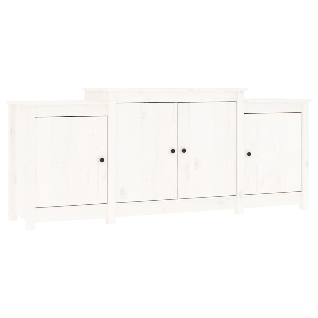 skænk 164x37x68 cm massivt fyrretræ hvid