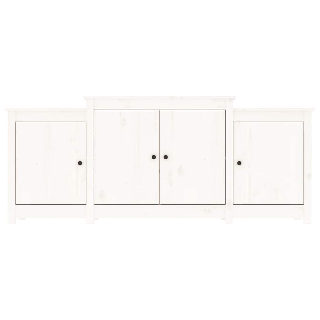 skænk 164x37x68 cm massivt fyrretræ hvid
