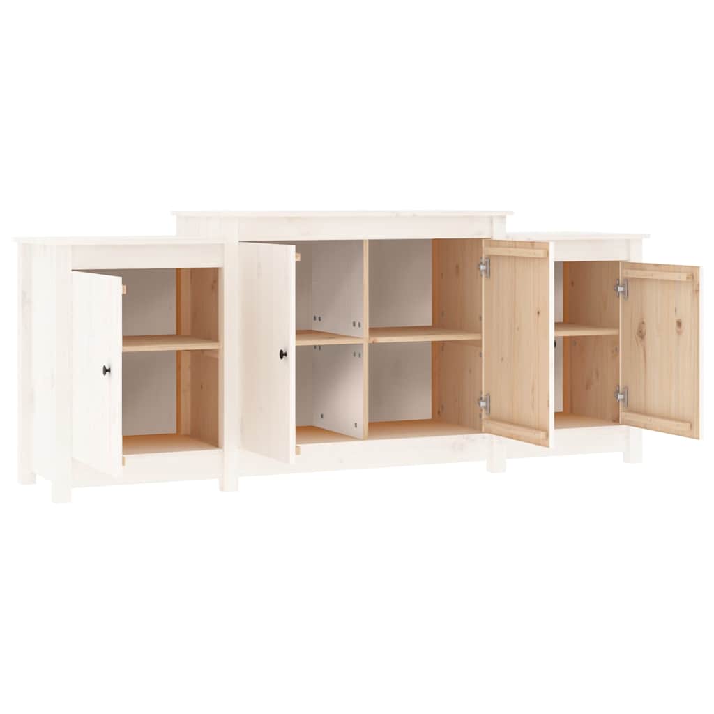 skænk 164x37x68 cm massivt fyrretræ hvid