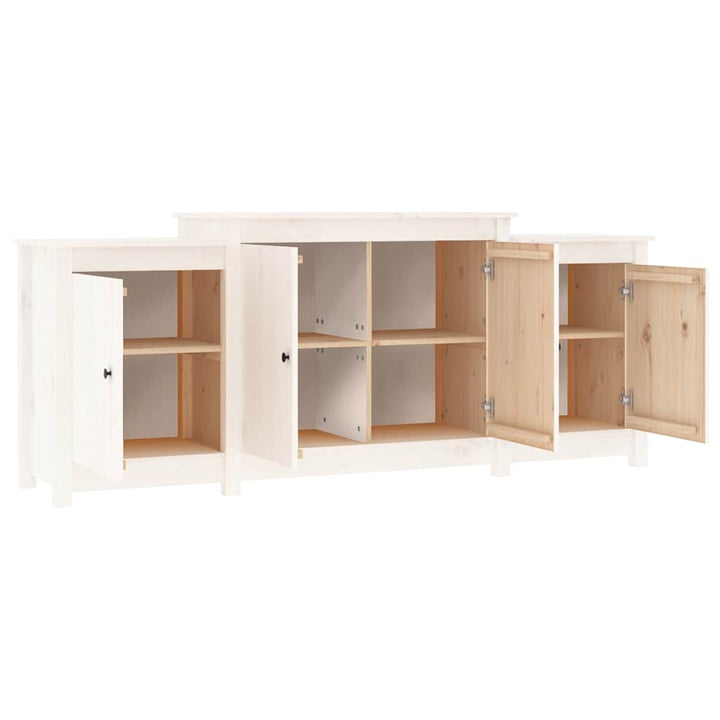 skænk 164x37x68 cm massivt fyrretræ hvid