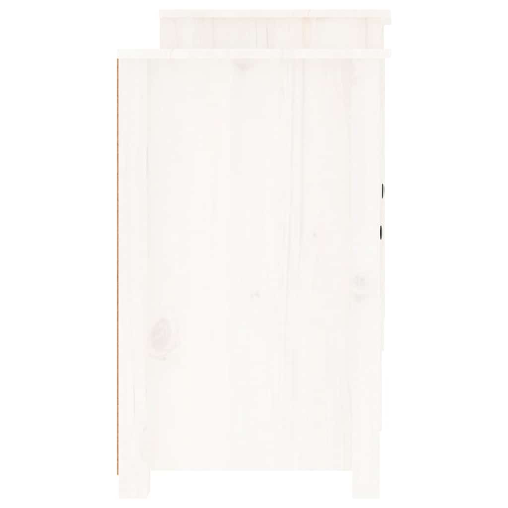 skænk 164x37x68 cm massivt fyrretræ hvid