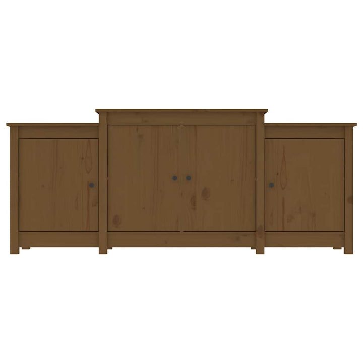 skænk 164x37x68 cm massivt fyrretræ gyldenbrun