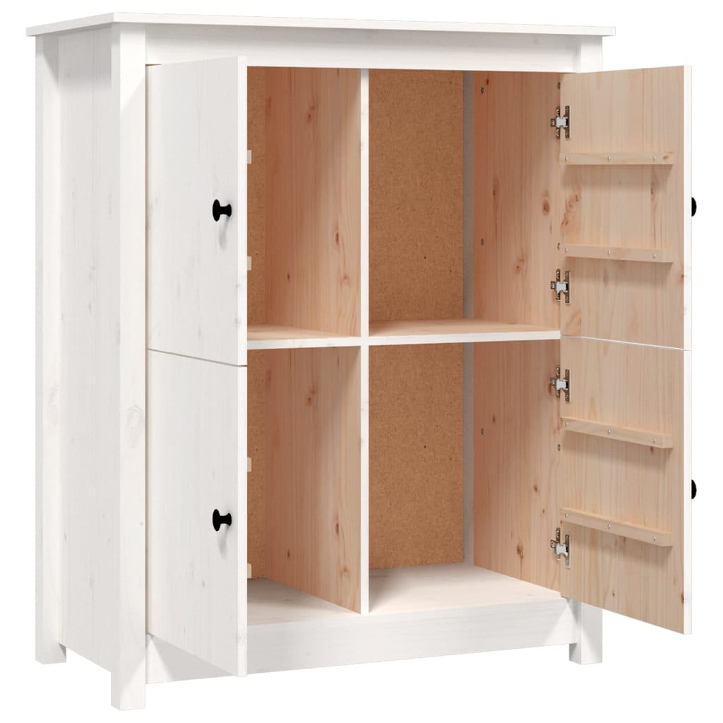 skænk 83x41,5x100 cm massivt fyrretræ hvid