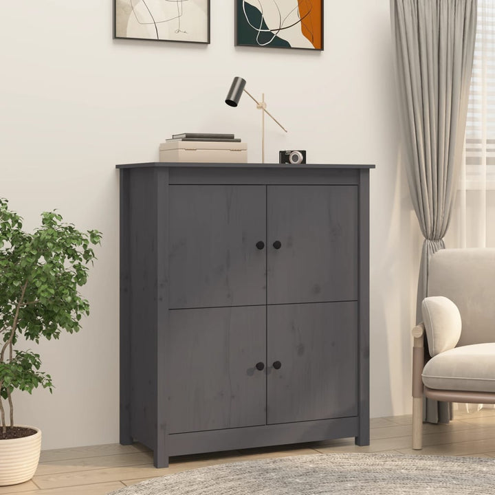 skænk 83x41,5x100 cm massivt fyrretræ grå