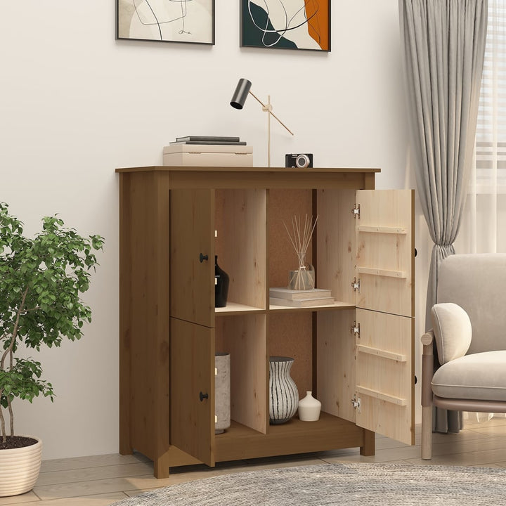 skænk 83x41,5x100 cm massivt fyrretræ gyldenbrun