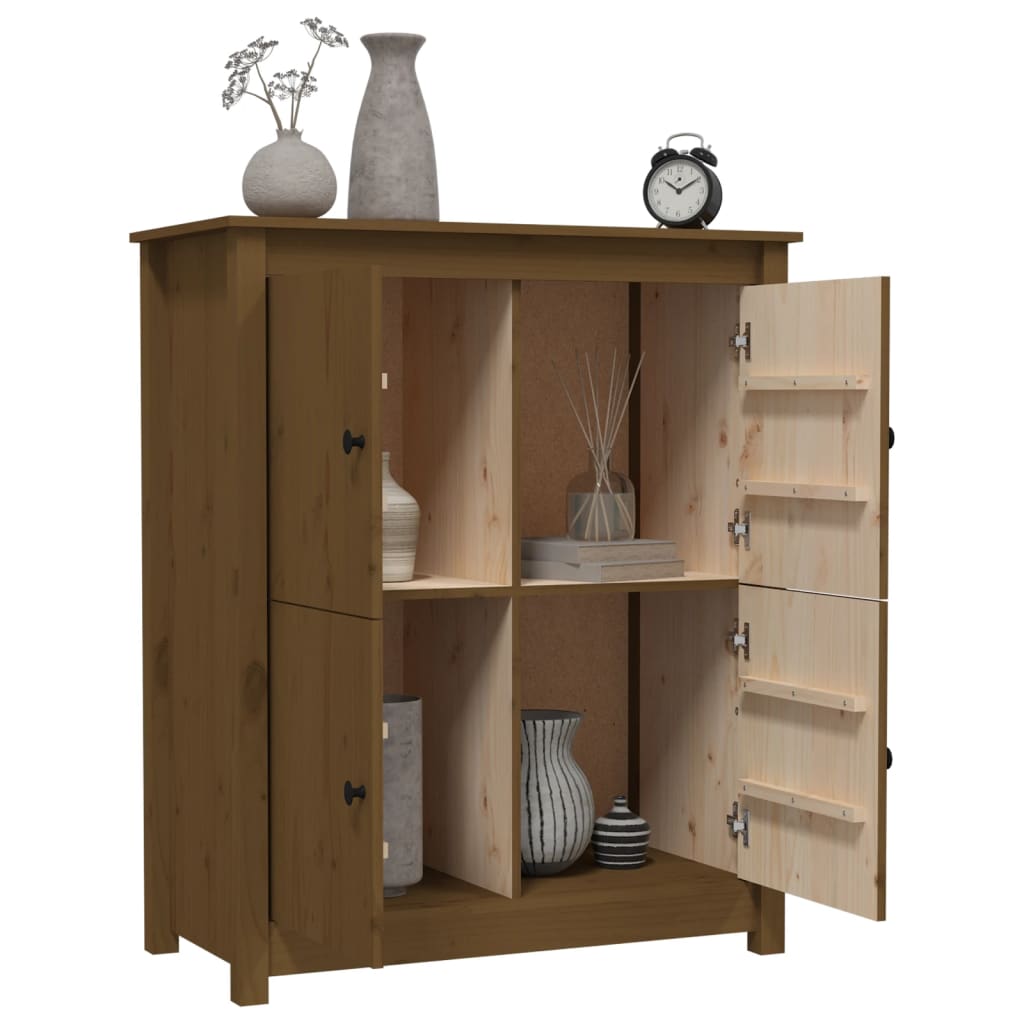 skænk 83x41,5x100 cm massivt fyrretræ gyldenbrun