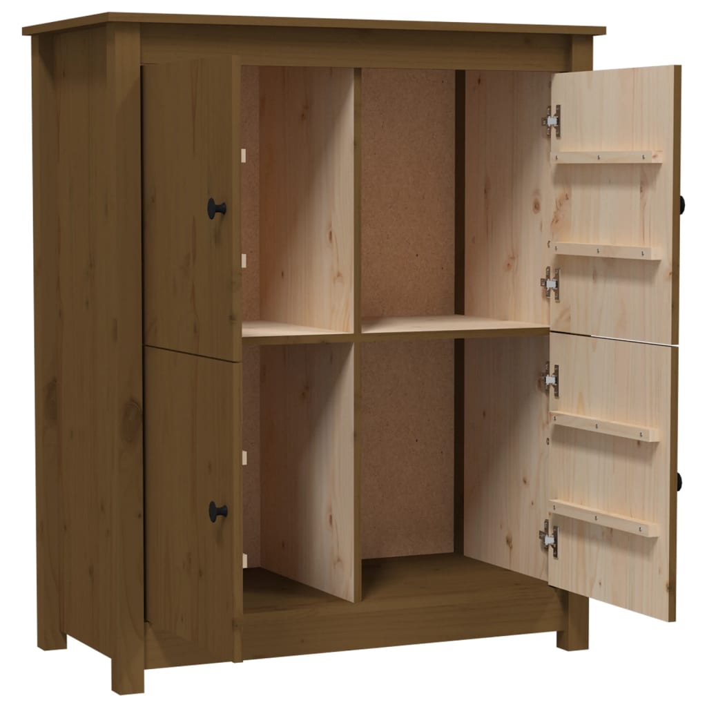 skænk 83x41,5x100 cm massivt fyrretræ gyldenbrun