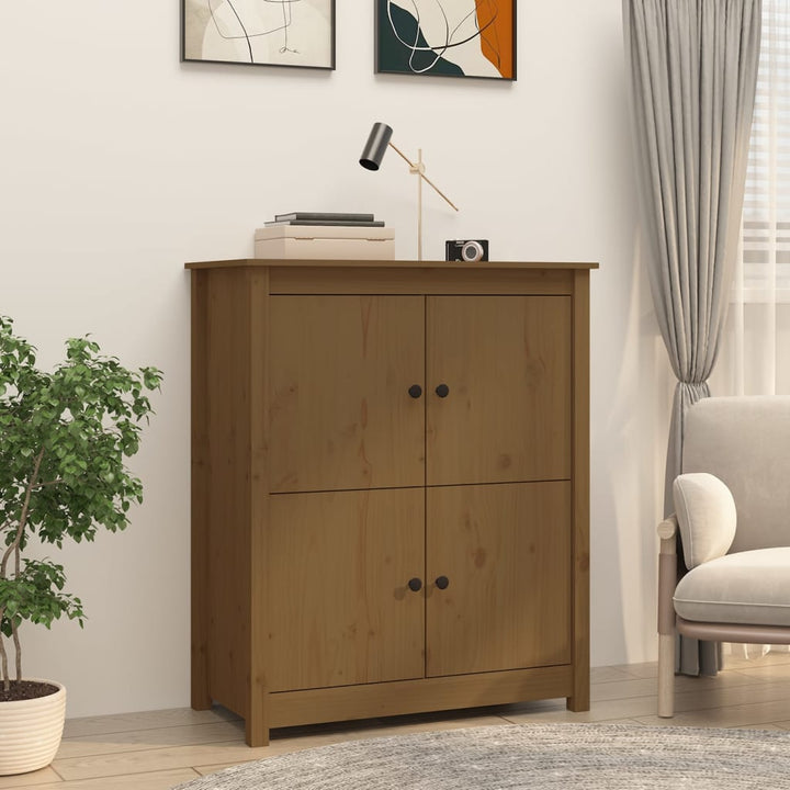 skænk 83x41,5x100 cm massivt fyrretræ gyldenbrun