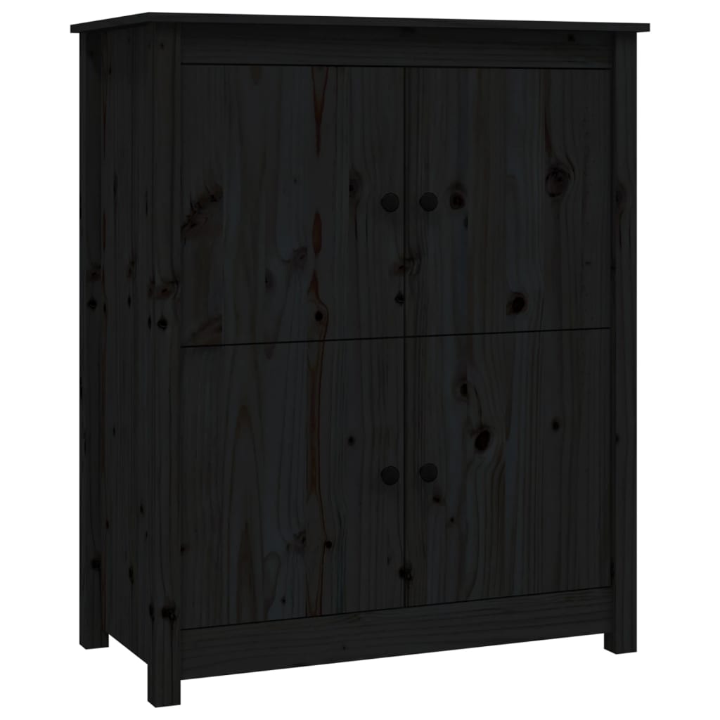 skænk 83x41,5x100 cm massivt fyrretræ sort