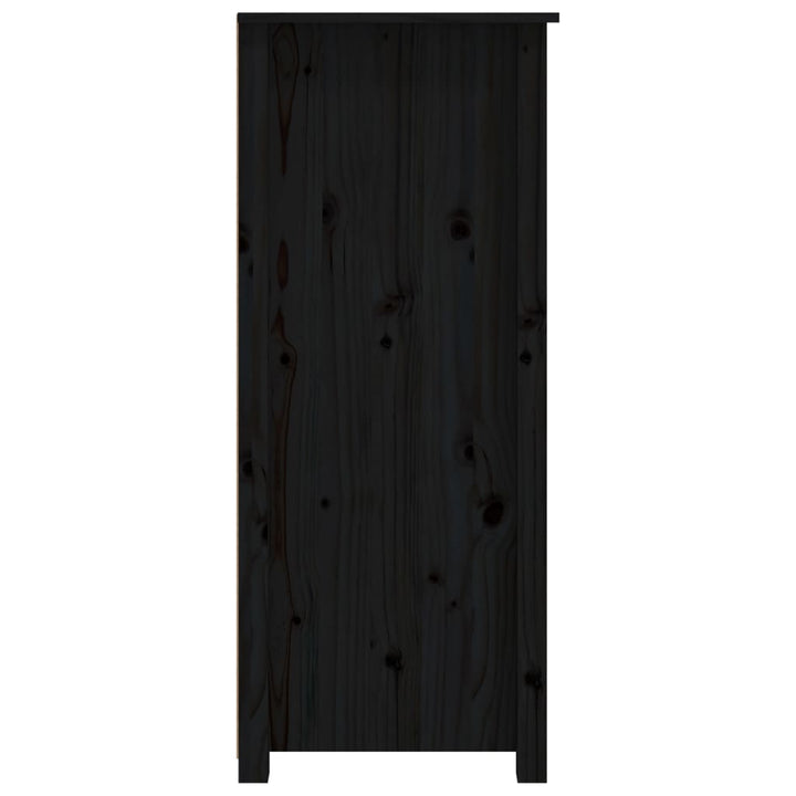 skænk 83x41,5x100 cm massivt fyrretræ sort