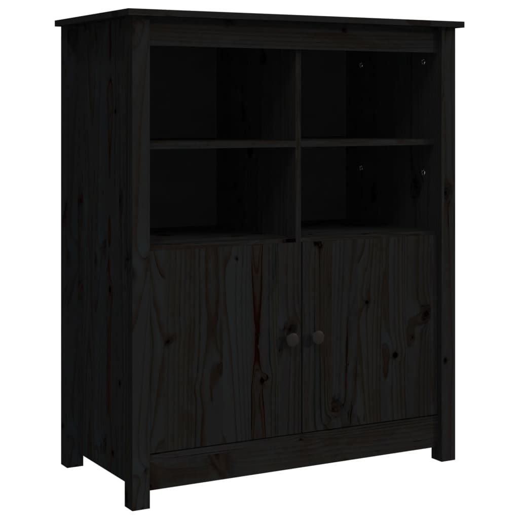 skænk 83x41,5x100 cm massivt fyrretræ sort
