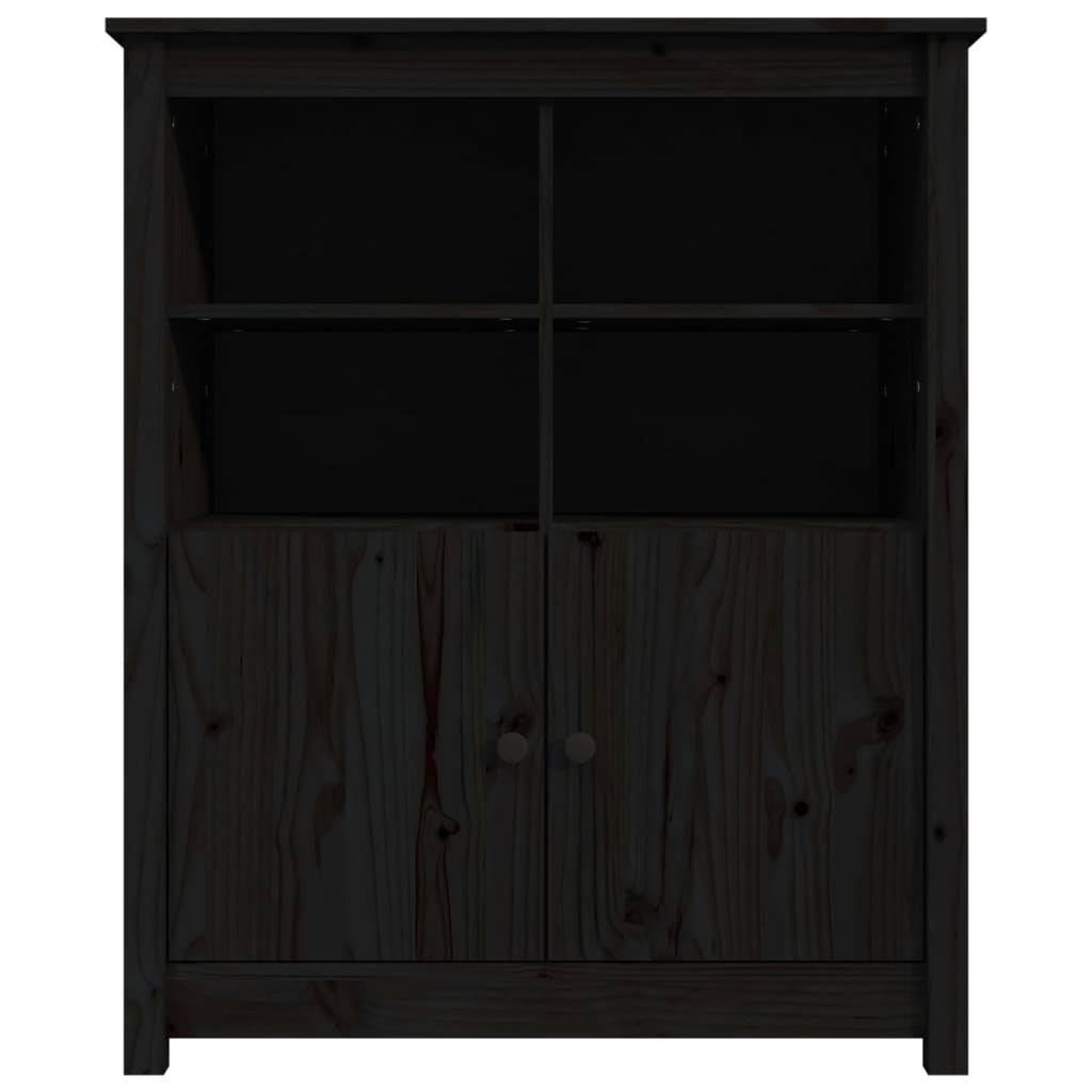 skænk 83x41,5x100 cm massivt fyrretræ sort