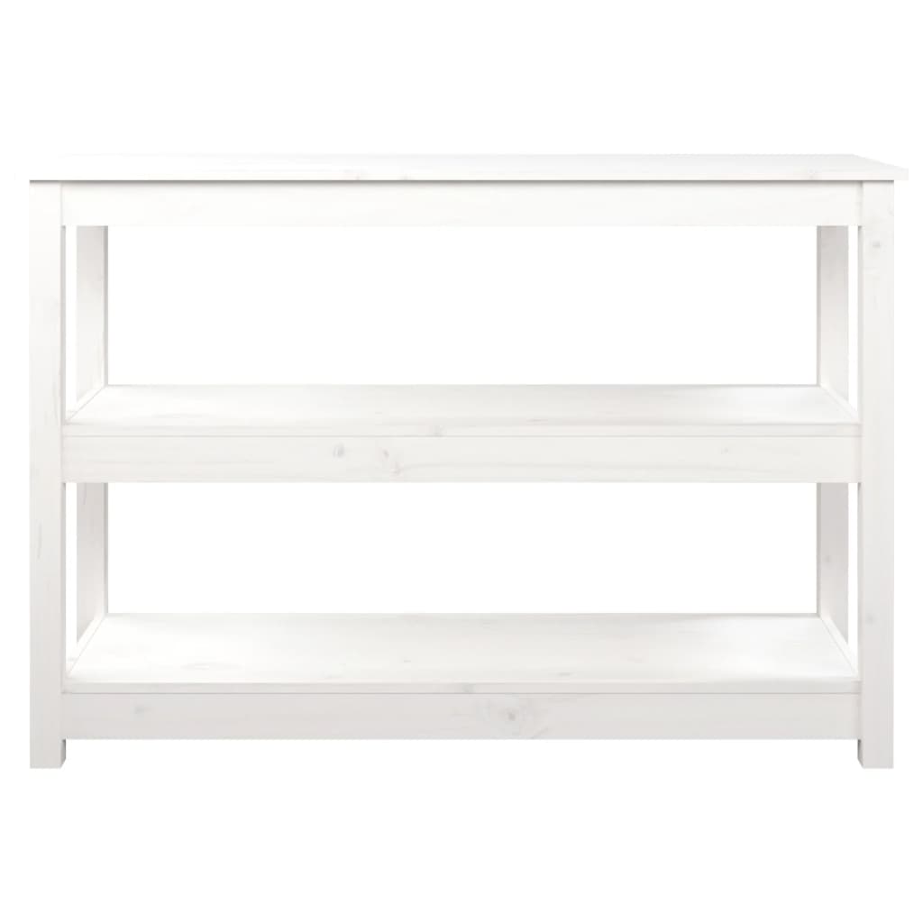 konsolbord 110x40x74 cm massivt fyrretræ hvid