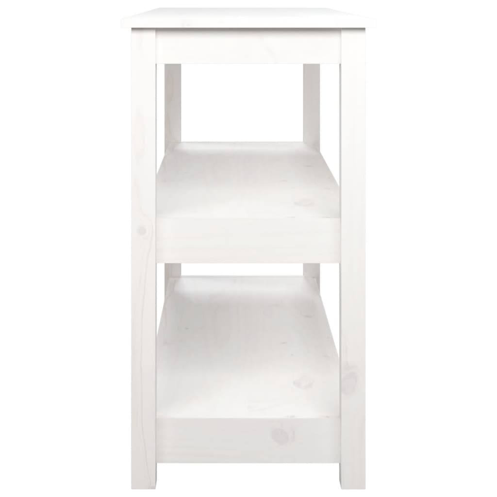 konsolbord 110x40x74 cm massivt fyrretræ hvid