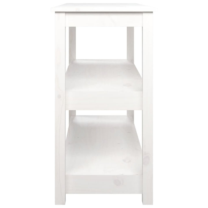 konsolbord 110x40x74 cm massivt fyrretræ hvid