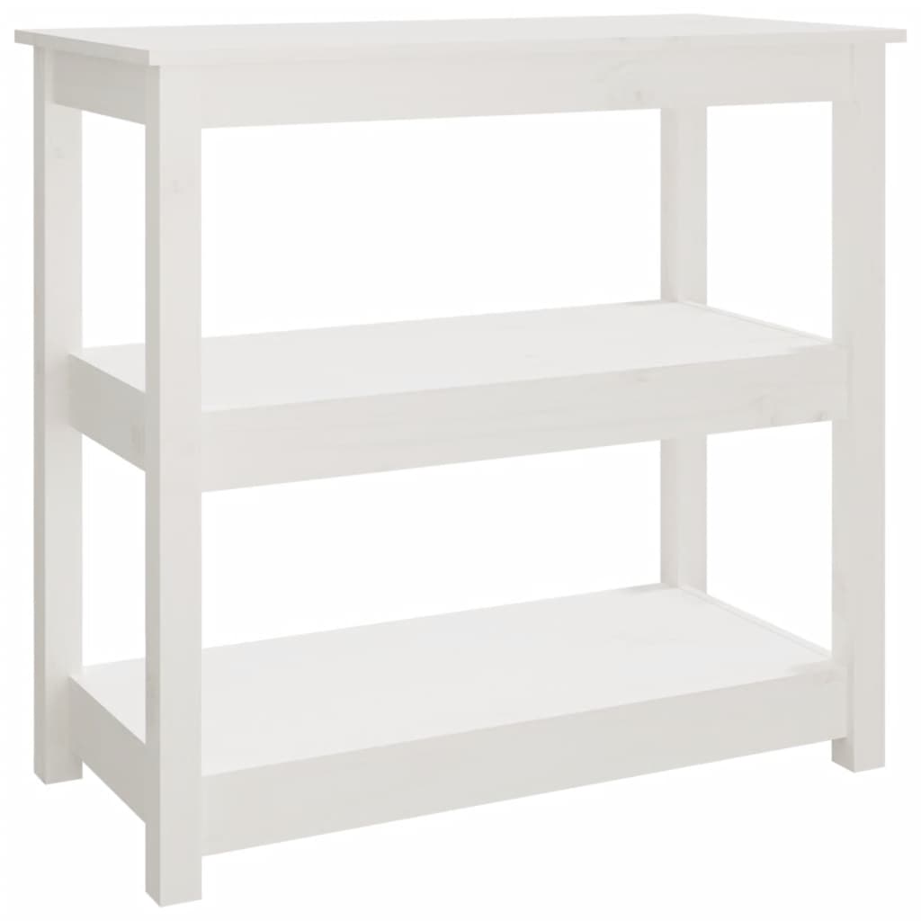 konsolbord 80x40x74 cm massivt fyrretræ hvid