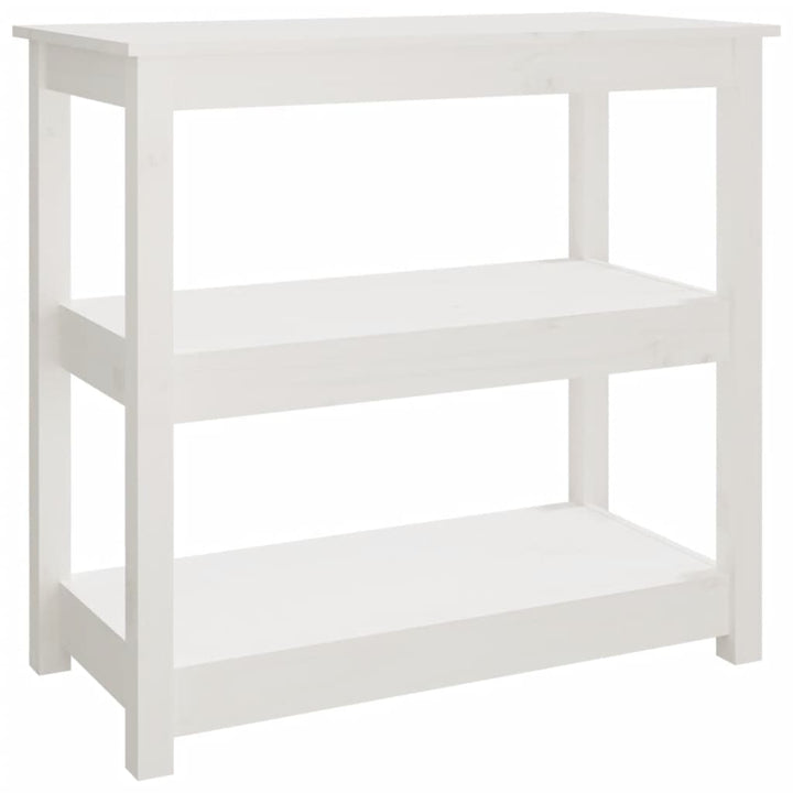 konsolbord 80x40x74 cm massivt fyrretræ hvid