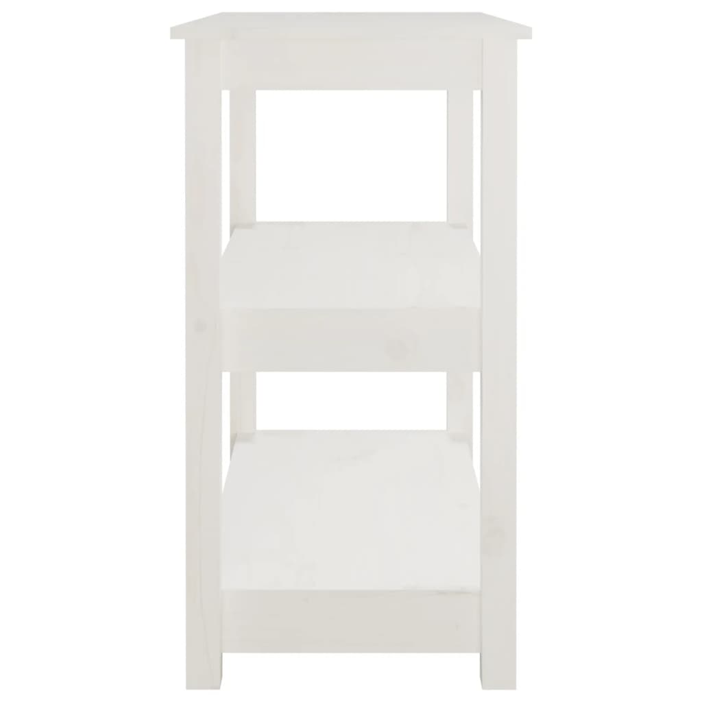 konsolbord 80x40x74 cm massivt fyrretræ hvid