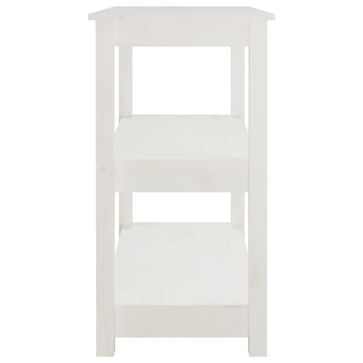 konsolbord 80x40x74 cm massivt fyrretræ hvid