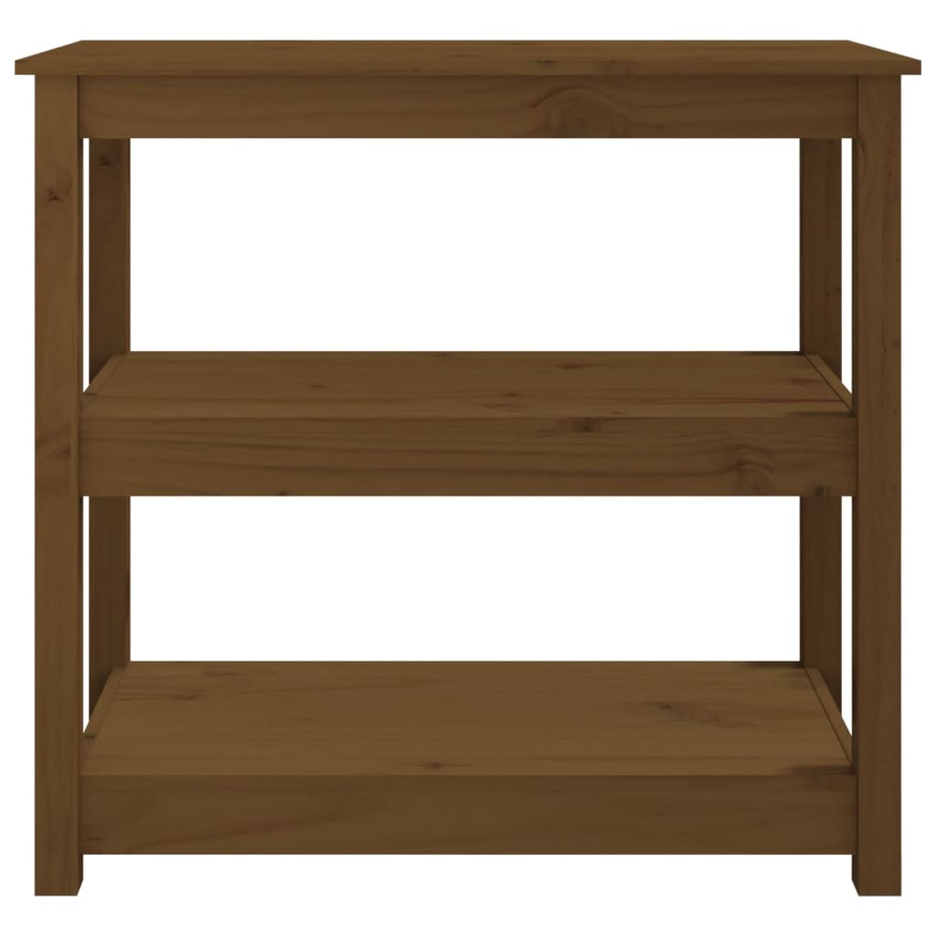 konsolbord 80x40x74 cm massivt fyrretræ gyldenbrun