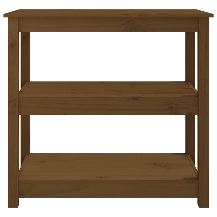 konsolbord 80x40x74 cm massivt fyrretræ gyldenbrun