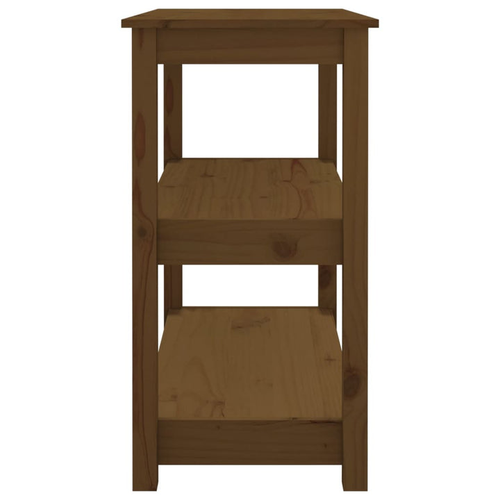 konsolbord 80x40x74 cm massivt fyrretræ gyldenbrun