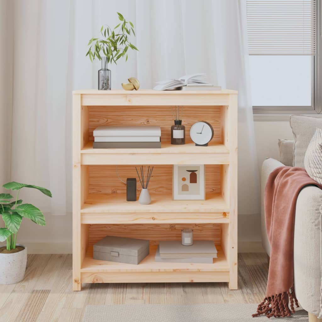 bogreol 80x35x97 cm massivt fyrretræ
