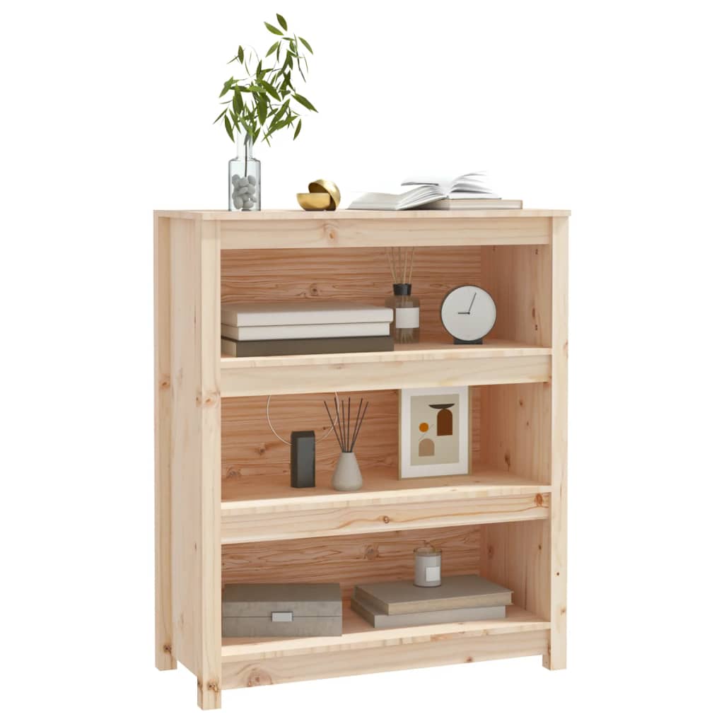 bogreol 80x35x97 cm massivt fyrretræ