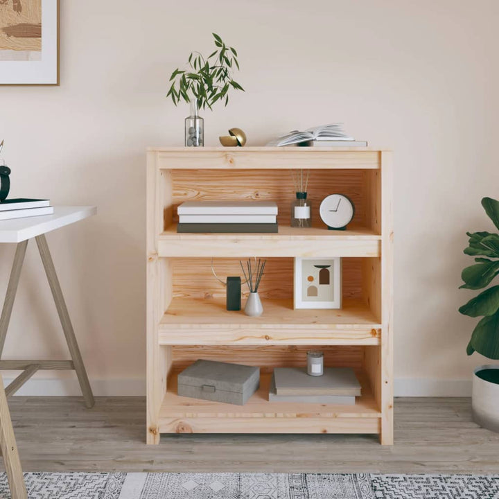 bogreol 80x35x97 cm massivt fyrretræ