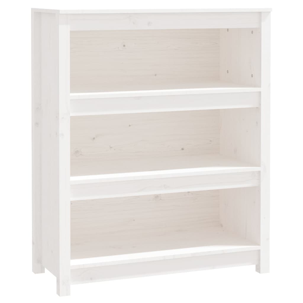 bogreol 80x35x97 cm massivt fyrretræ hvid