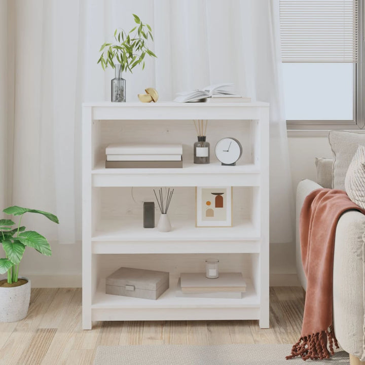 bogreol 80x35x97 cm massivt fyrretræ hvid