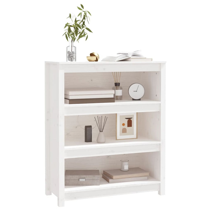 bogreol 80x35x97 cm massivt fyrretræ hvid