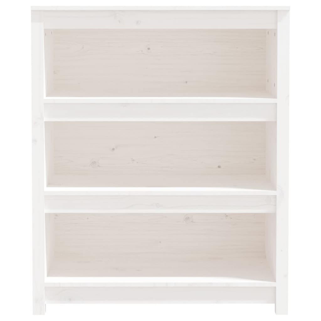 bogreol 80x35x97 cm massivt fyrretræ hvid