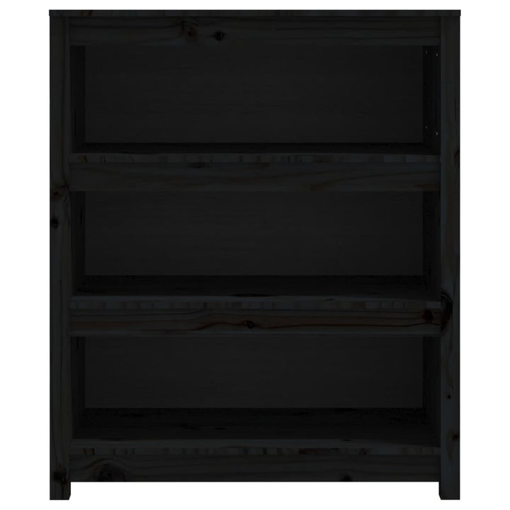 bogreol 80x35x97 cm massivt fyrretræ sort
