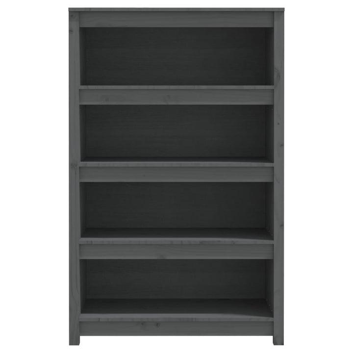 bogreol 80x35x126 cm massivt fyrretræ grå