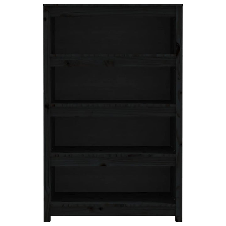 bogreol 80x35x126 cm massivt fyrretræ sort