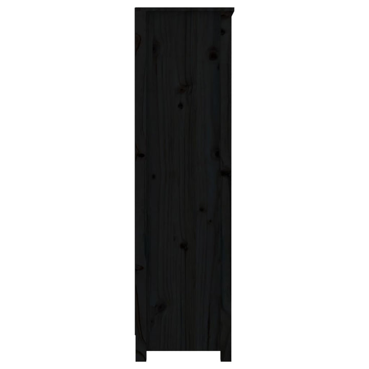 bogreol 80x35x126 cm massivt fyrretræ sort