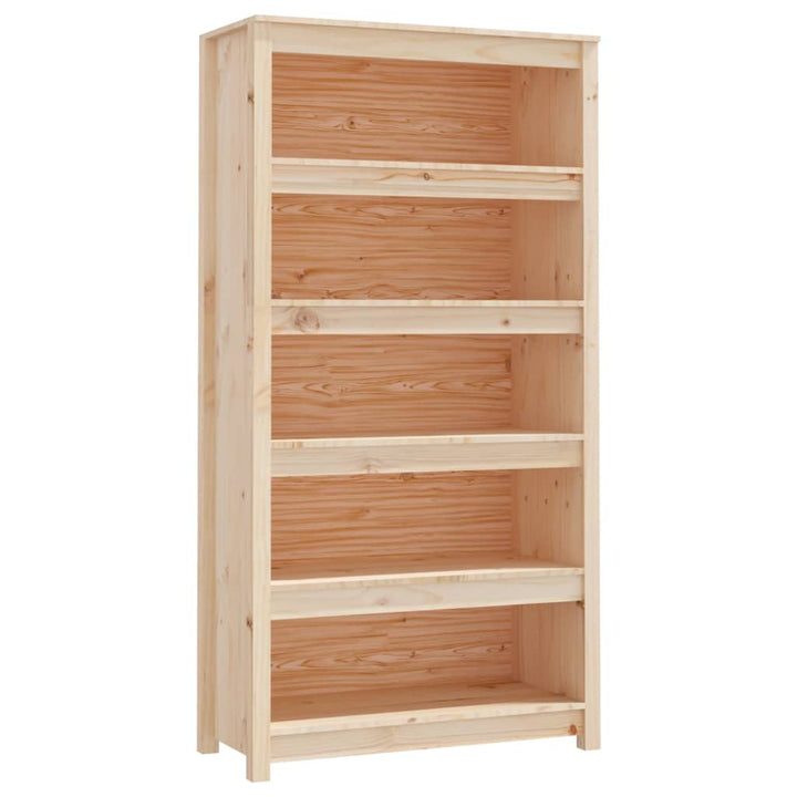 bogreol 80x35x126 cm massivt fyrretræ